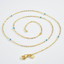 Gemstones by the Yard Turquoise Enamel Necklace Yellow Gold Plated in 0.925 Sterling Silver (MDS230157)