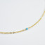 Gemstones by the Yard Turquoise Enamel Necklace Yellow Gold Plated in 0.925 Sterling Silver (MDS230157)