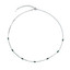 1 CTW Emerald Green Cubic Zirconia Gemstones by the Yard Necklace in 0.925 White Sterling Silver (MDS230159)