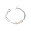 Baroque White Freshwater Pearl Chain Link Bracelet in 0.925 White Sterling Silver (MDS230165)