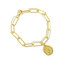 Symbolic Charm Link Yellow Gold Plated Bracelet in 0.925 Sterling Silver (MDS230166)