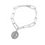 Symbolic Charm Link Bracelet in 0.925 White Sterling Silver (MDS230167)
