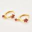 3/8 CTW Round Pink Cubic Zirconia Star Cluster Huggie Yellow Gold Plated Earrings in 0.925 Sterling Silver (MDS230176)