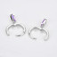 3/4 CTW Emerald purple Cubic Zirconia Dancing Charm Huggie Earrings in 0.925 White Sterling Silver (MDS230184)