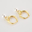 Round White Freshwater Pearl Huggie Yellow Gold Plated Earrings in 0.925 Sterling Silver (MDS230186)