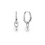 Round White Freshwater Pearl Huggie Earrings in 0.925 White Sterling Silver (MDS230187)