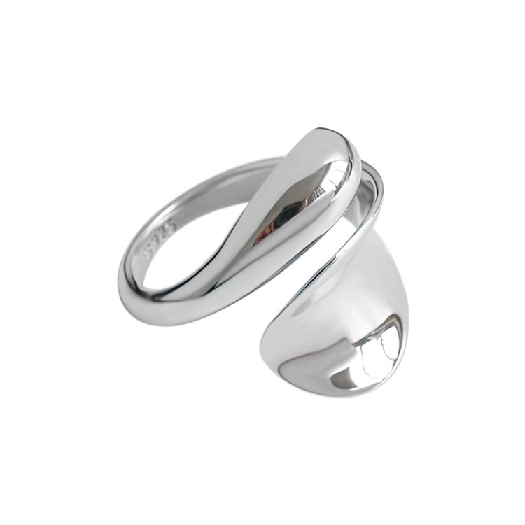 Twisted Cocktail Ring in 0.925 White Sterling Silver Ajustable size (MDS230193)