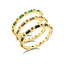 1 CTW Baguette Green Cubic Zirconia Alternating Bezel Set Eternity Yellow Gold Plated Ring in 0.925 Sterling Silver (MDS230200)