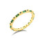 1 CTW Baguette Green Cubic Zirconia Alternating Bezel Set Eternity Yellow Gold Plated Ring in 0.925 Sterling Silver (MDS230201)