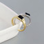 1 1/2 CT Emerald Black Cubic Zirconia Bezel Set Cocktail Yellow Gold Plated Ring in 0.925 Sterling Silver Ajustable size (MDS230210)