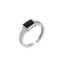1 1/2 CT Emerald Black Cubic Zirconia Bezel Set Cocktail Ring in 0.925 White Sterling Silver Ajustable size (MDS230211)