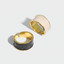 Black Enamaled Cocktail Yellow Gold Plated Ring in 0.925 Sterling Silver Ajustable size (MDS230212)