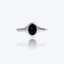 1 2/5 CT Cabochon Black Cubic Zirconia Bezel Set Cocktail Ring in 0.925 White Sterling Silver Ajustable size (MDS230214)