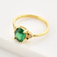 1 1/2 CTW Oval Green Cubic Zirconia Cocktail Yellow Gold Plated Ring in 0.925 Sterling Silver (MDS230221)