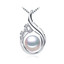 Round White Freshwater Pearl Teardrop Nature Pendant Necklace in 0.925 White Sterling Silver With Chain (MDS230227)