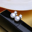 Round White Freshwater Pearl Stud Earrings in 0.925 White Sterling Silver (MDS230230)