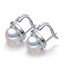 Round White Freshwater Pearl Halo Stud Earrings in 0.925 White Sterling Silver (MDS230234)
