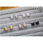 Round Black Freshwater Pearl Halo Stud Earrings in 0.925 White Sterling Silver (MDS230235)