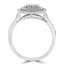 3/5 CTW Round Diamond Promise Oval Cluster Double Halo Engagement Ring in 14K White Gold (MDR190073)