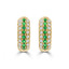 1/2 CTW Round Green Emerald Three Row Huggie Earrings in 14K Yellow Gold (MDR210164)