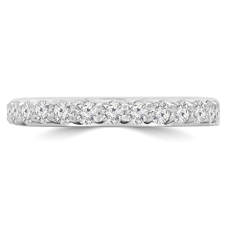 4/5 CTW Round Diamond 3/4 Way Shared-prong Semi-Eternity Anniversary Wedding Band Ring in 14K White Gold (MD230288)