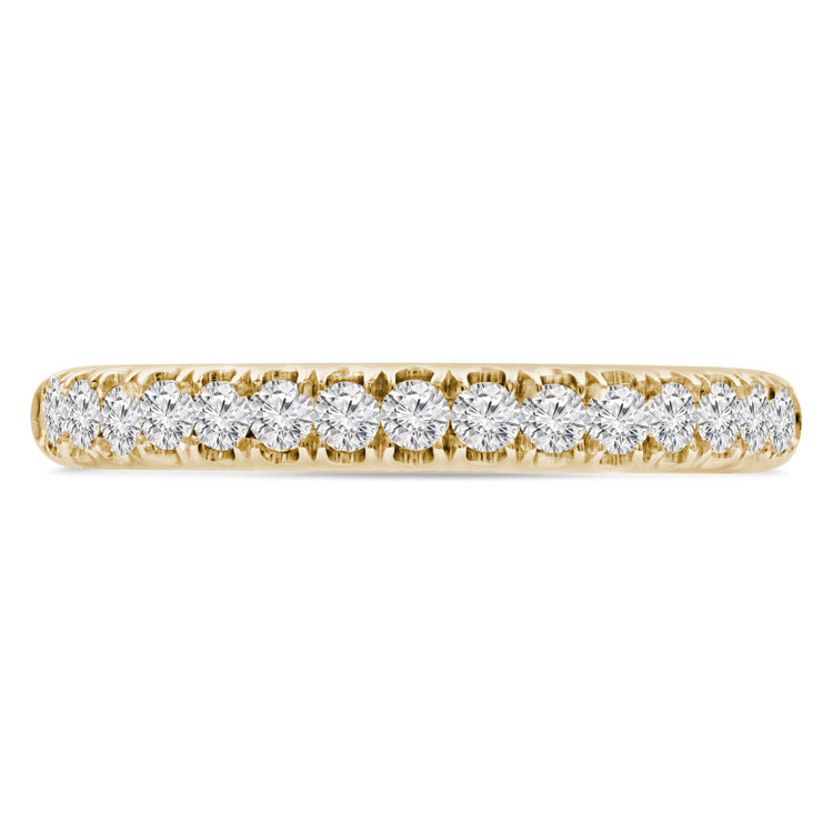 2/5 CTW Round Diamond 3/4 Way Semi-Eternity Anniversary Wedding Band Ring in 14K Yellow Gold (MD230290)