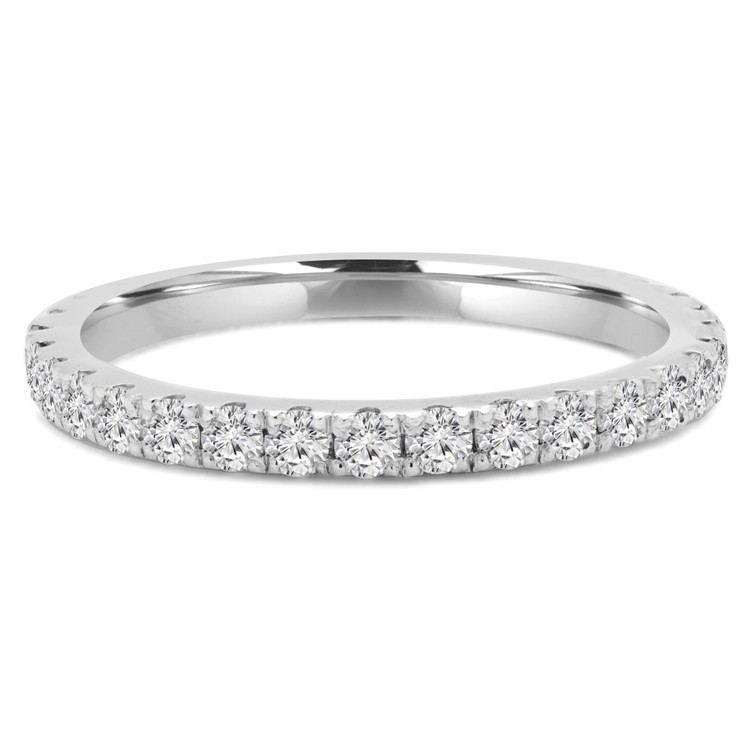 3/5 CTW Round Diamond 3/4 Way Semi-Eternity Anniversary Wedding Band Ring in 14K White Gold (MD230297)