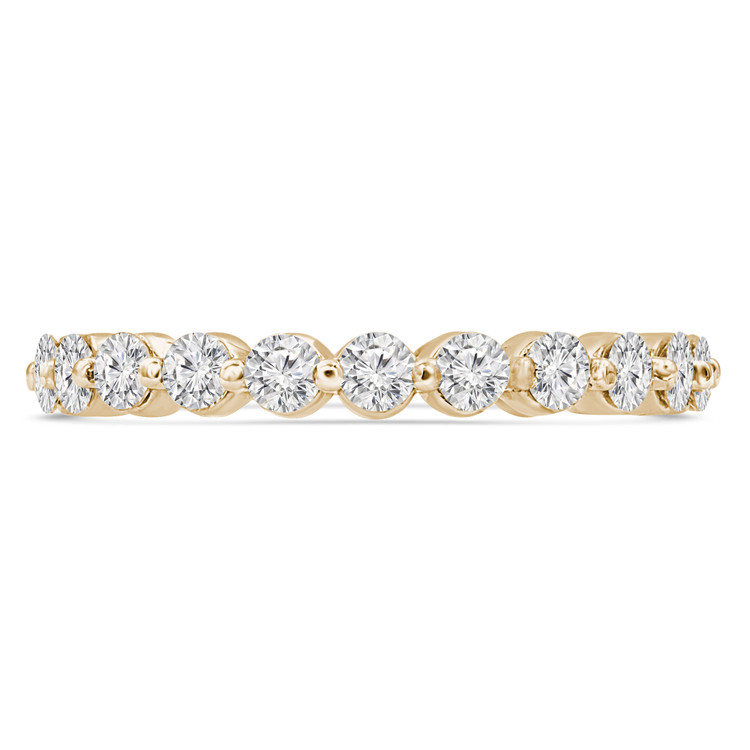 7/8 CTW Round Diamond 3/4 Way Shared-prong Semi-Eternity Anniversary Wedding Band Ring in 14K Yellow Gold (MD230304)