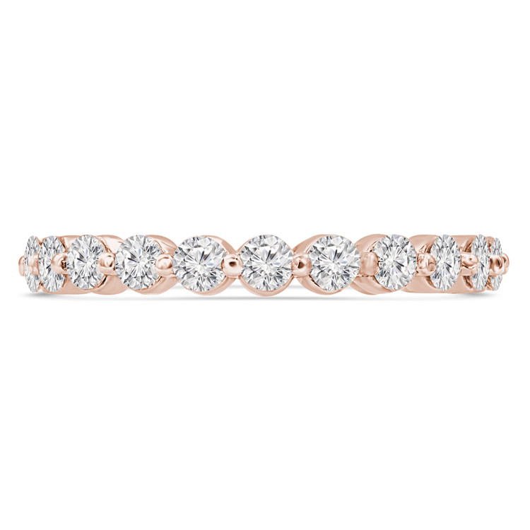 4/5 CTW Round Diamond 3/4 Way Shared-prong Semi-Eternity Anniversary Wedding Band Ring in 14K Rose Gold (MD230305)