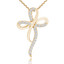 1/2 CTW Round Diamond Cross Symbolic Pendant Necklace in 14K Yellow Gold (MD230319)