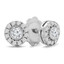 1/3 CTW Round Diamond Bezel Set Halo Stud Earrings in 14K White Gold (MD240019)