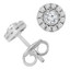 1/3 CTW Round Diamond Bezel Set Halo Stud Earrings in 14K White Gold (MD240019)