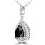4 3/4 CTW Pear Black Diamond Double Pear Halo Pendant Necklace in 14K White Gold (MD240024)