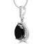 2 7/8 CTW Pear Black Diamond Pear Halo Pendant Necklace in 14K White Gold (MD240026)