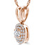 1/2 CTW Round Diamond Double Cushion Halo Pendant Necklace in 14K Rose Gold (MD240030)