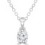1/4 CT Round Diamond Solitaire Pendant Necklace in 14K White Gold (MD240035)