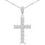 1/2 CTW Round Diamond Cross Symbolic Pendant Necklace in 18K White Gold (MD210054)