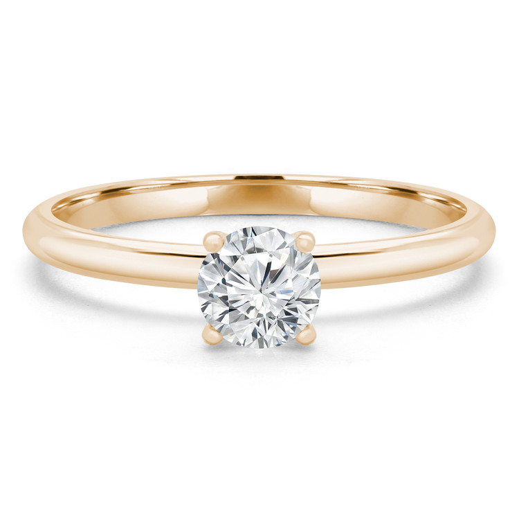 1/3 CT Round Diamond 4-Prong Solitaire Engagement Ring in 14K Yellow Gold (MD240047)