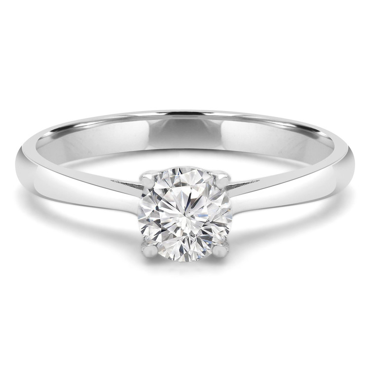 3/8 CT Round Diamond 4-Prong Solitaire Engagement Ring in 14K White Gold (MD240054)