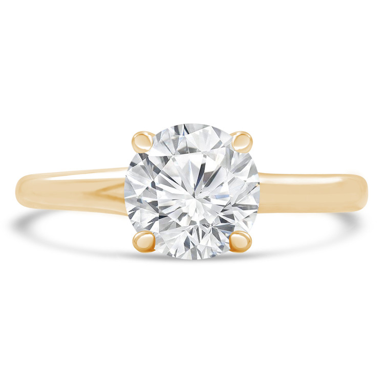 2 1/8 CT Round Lab Created Diamond 4-Prong Solitaire Engagement Ring in 18K Yellow Gold (MD240062)