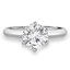 1/2 CT Round Lab Created Diamond 6-Prong Solitaire with Accents Engagement Ring in 14K White Gold (MD240066)