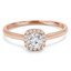 1/3 CTW Round Diamond Cushion Halo Engagement Ring in 14K Rose Gold (MD240075)