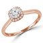 1/3 CTW Round Diamond Cushion Halo Engagement Ring in 14K Rose Gold (MD240075)