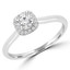 1/3 CTW Round Diamond Cushion Halo Engagement Ring in 14K White Gold (MD240076)