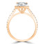 1 1/2 CTW Pear Diamond Pear Halo Engagement Ring in 14K Yellow Gold with Accents (MD240077)