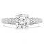 1 1/20 CTW Round Diamond Tapered Solitaire with Accents Engagement Ring in 14K White Gold (MD240079)