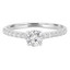 2/3 CTW Round Diamond Shared-prong Trellis Solitaire with Accents Engagement Ring in 14K White Gold (MD240083)