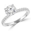 1 CTW Round Diamond Shared-prong Solitaire with Accents Engagement Ring in 14K White Gold (MD240088)