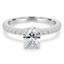 1 CTW Oval Diamond Hidden Halo Solitaire with Accents Engagement Ring in 14K White Gold (MD240089)
