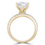 1 1/10 CTW Round Diamond 6-Prong Hidden Halo Solitaire with Accents Engagement Ring in 14K Yellow Gold (MD240092)